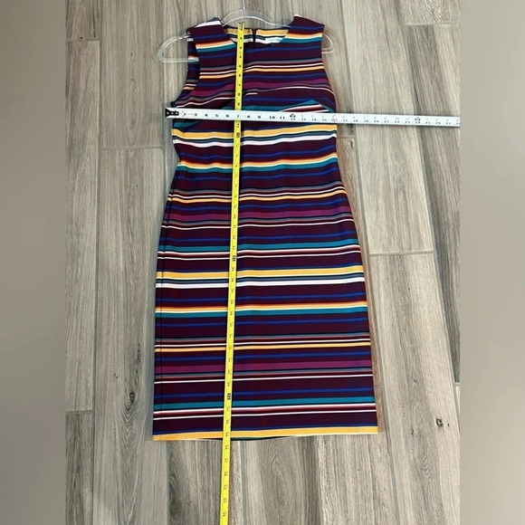 Calvin Klein A Line Striped Multicolor Dress Size 10 - Picture 16 of 16